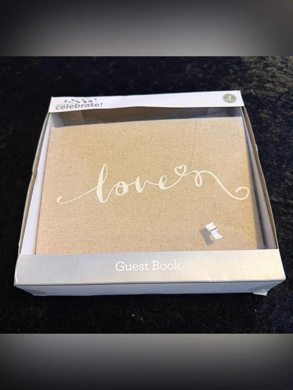 Love Script Guest Book Neutral Linen Wedding Guest Book NWT